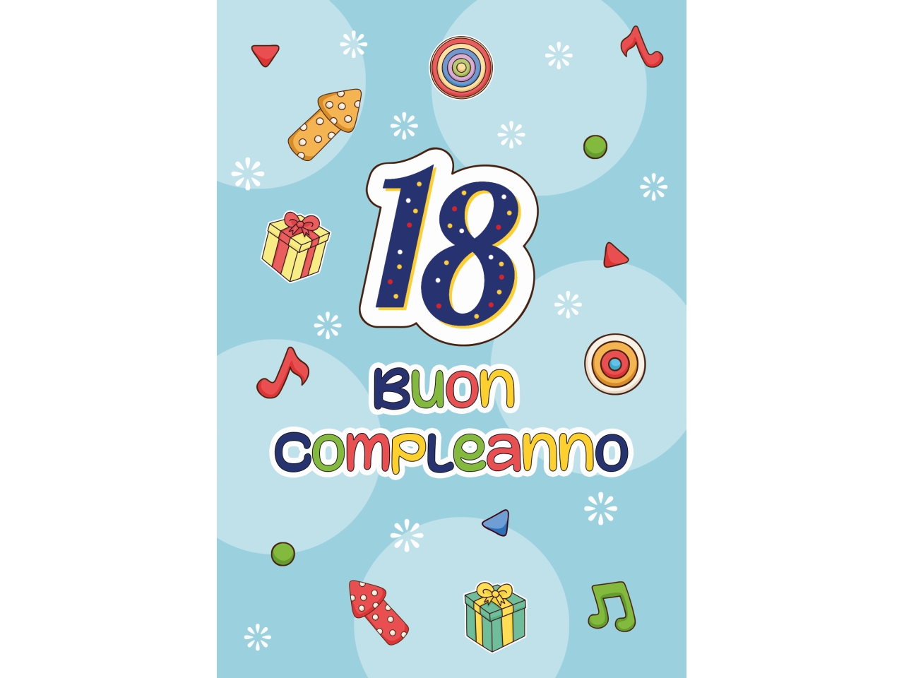 BIGLIETTO COMPLEANNO 18 ANNI MASCHILE FA00240BC/C