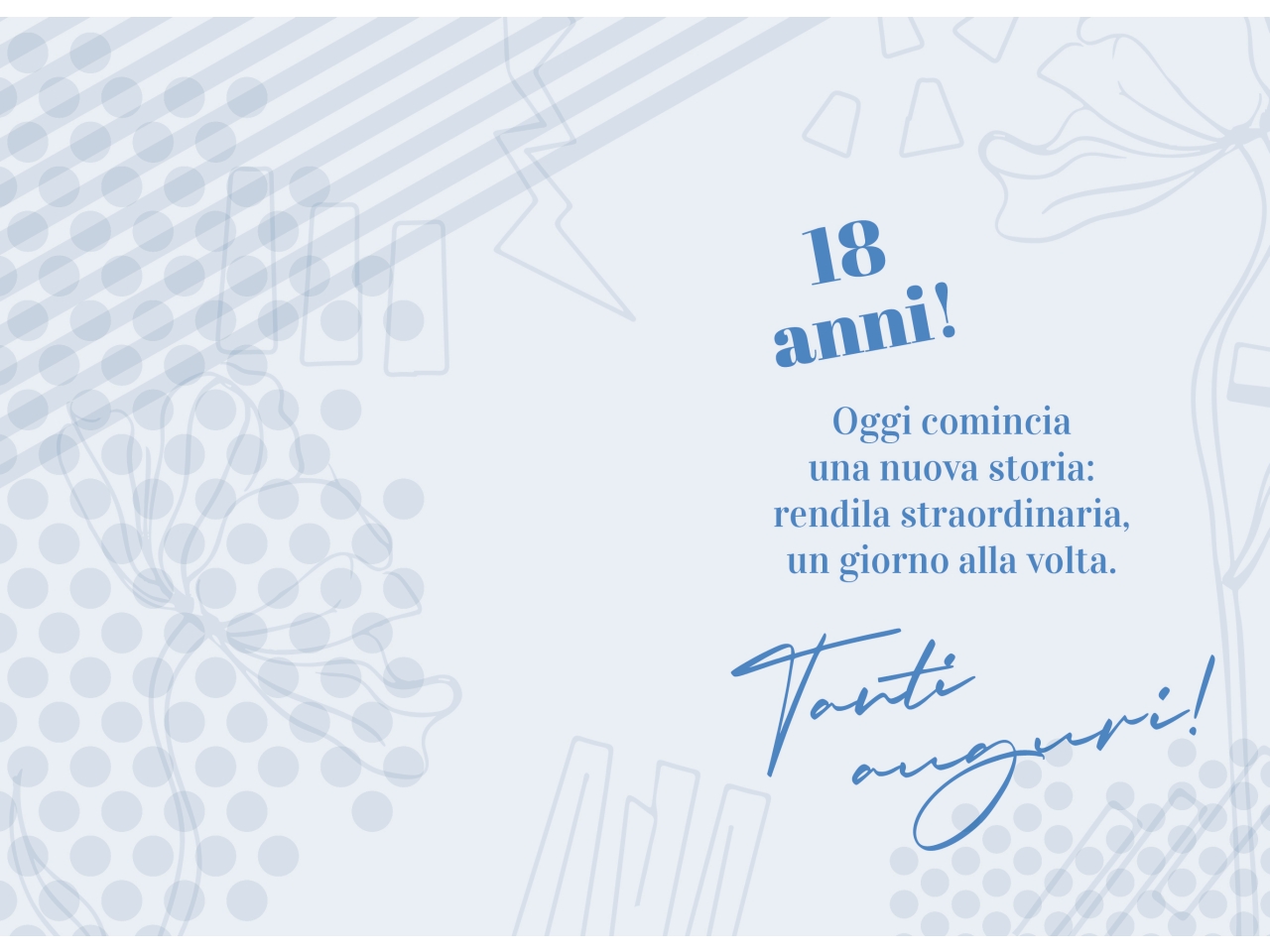 BIGLIETTO COMPLEANNO 18 ANNI AZZURRO FA00241BC/A