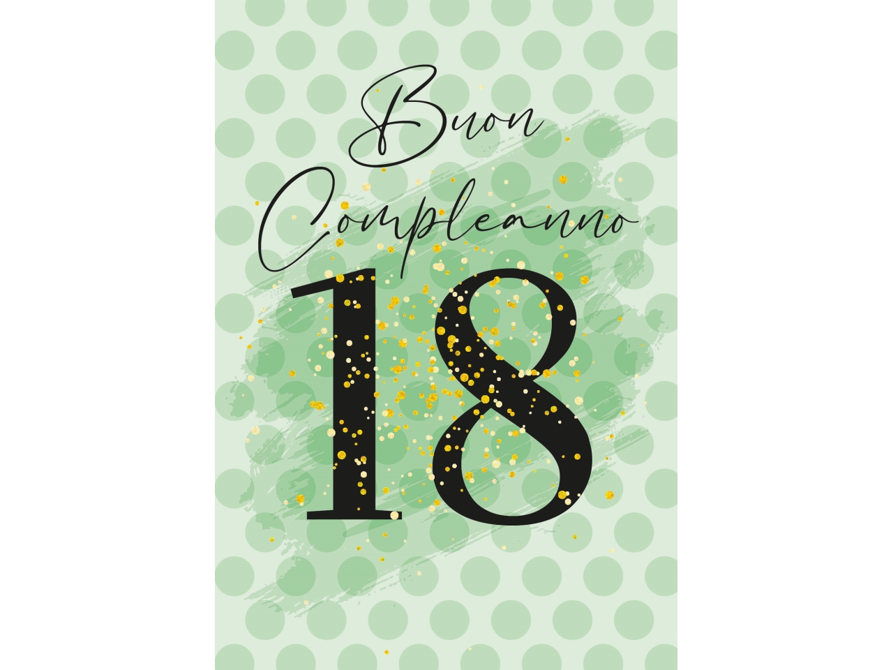 BIGLIETTO COMPLEANNO 18 ANNI VERDE FA00241BC/C