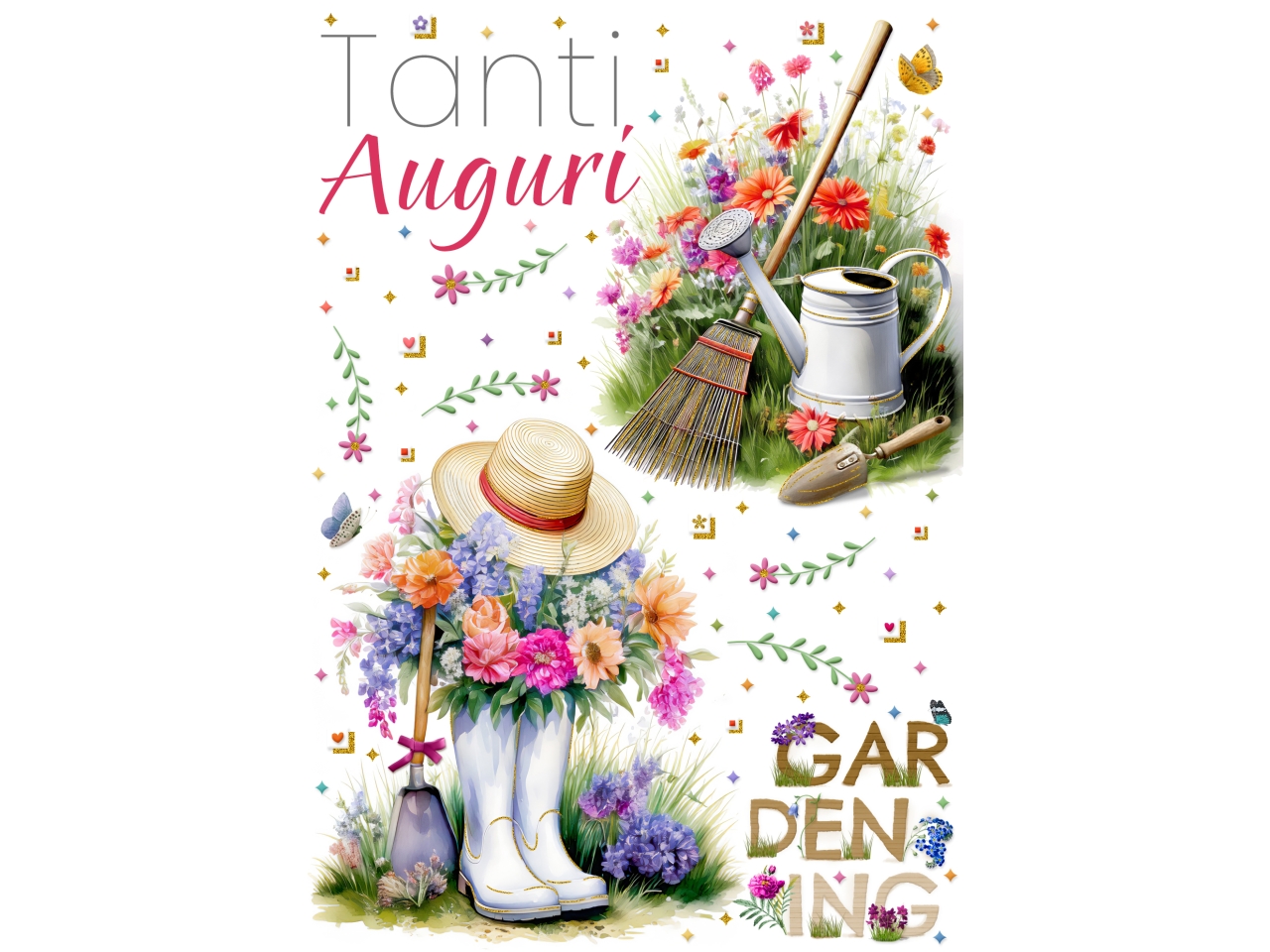 BIGLIETTO TANTI AUGURI GARDENING FA00214AG/C