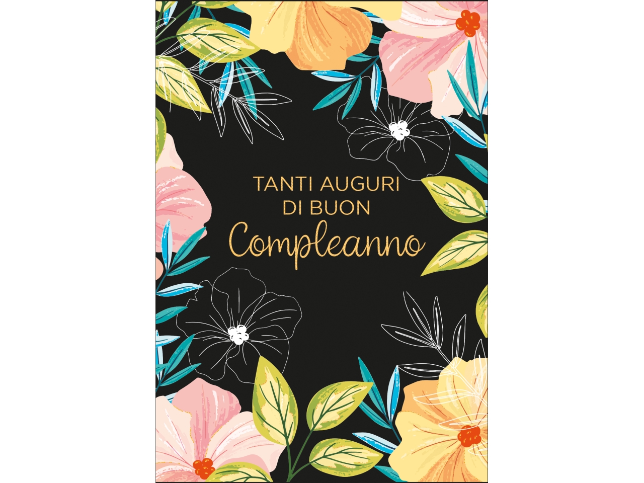 BIGLIETTO TANTI AUGURI BLACK FEMMINILE FA00217AG/B