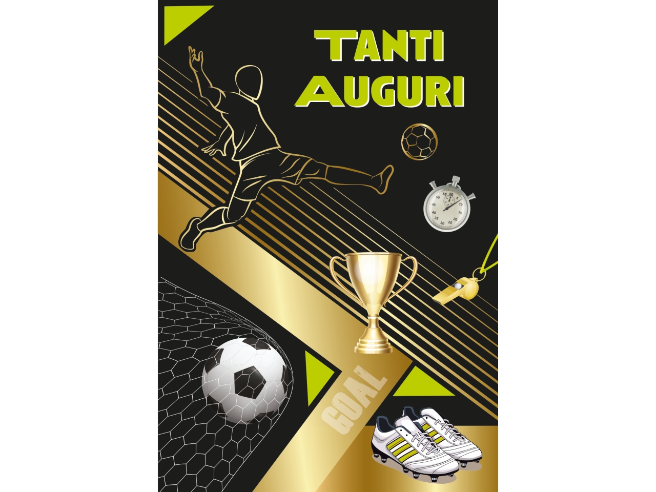 BIGLIETTO TANTI AUGURI BLACK CALCIO FA00253AG/A