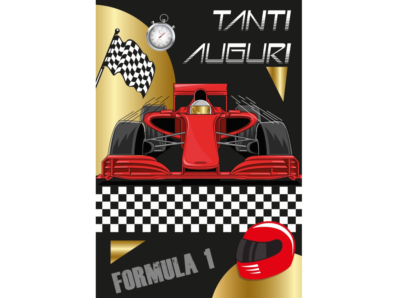 BIGLIETTO TANTI AUGURI BLACK F1 FA00253AG/C