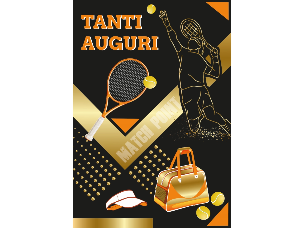 BIGLIETTO TANTI AUGURI BLACK TENNIS FA00253AG/D