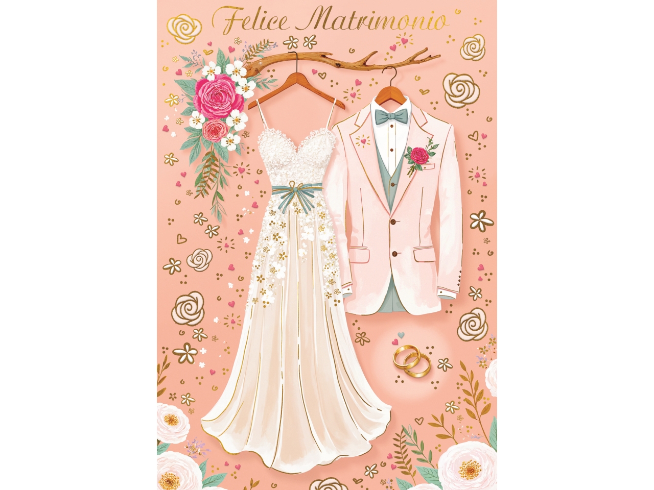 BIGLIETTO MATRIMONIO ABITI FE10217FM/D BIGLIETTO MATRIMONIO ABITI FE10217FM/D