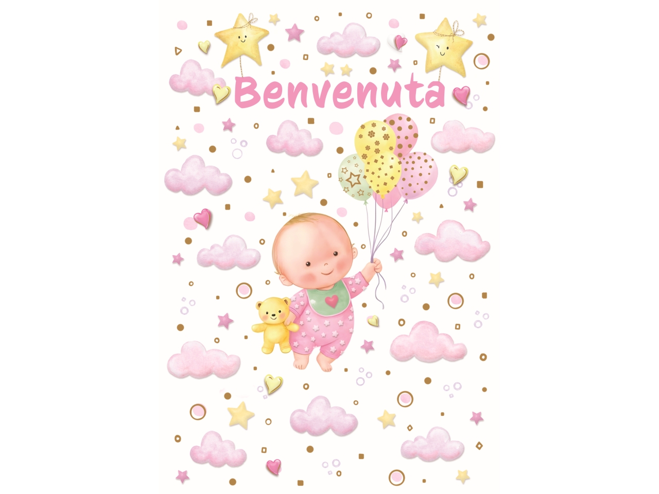 BIGLIETTO LIETO EVENTO PALLONCINI ROSA FE10224LE/B BIGLIETTO LIETO EVENTO PALLONCINI ROSA FE10224LE/B