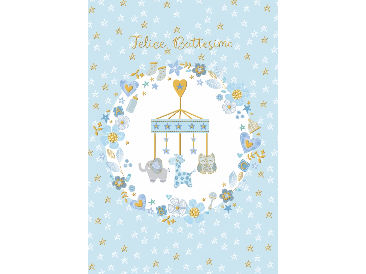 BIGLIETTO BATTESIMO AZZURRO FE10227FB/A BIGLIETTO BATTESIMO AZZURRO FE10227FB/A