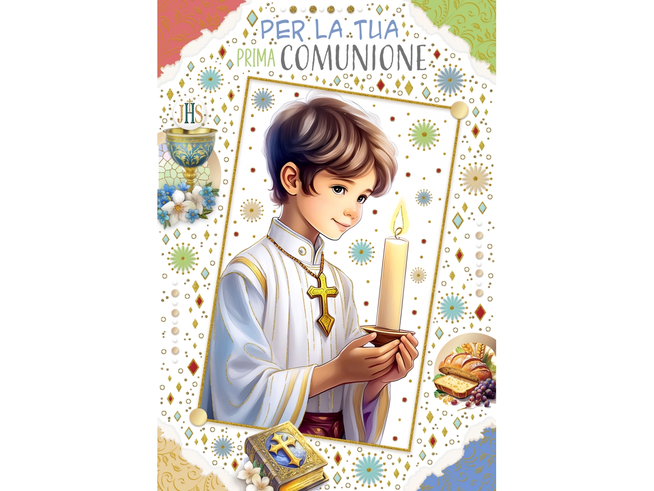 BIGLIETTO PRIMA COMUNIONE MASCHIO FE10196PC/A