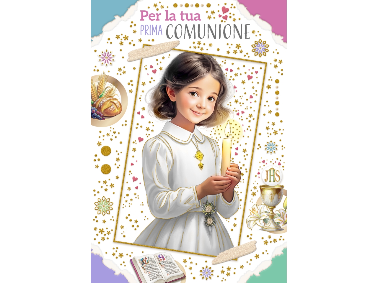 BIGLIETTO PRIMA COMUNIONE FEMMINA FE10196PC/B