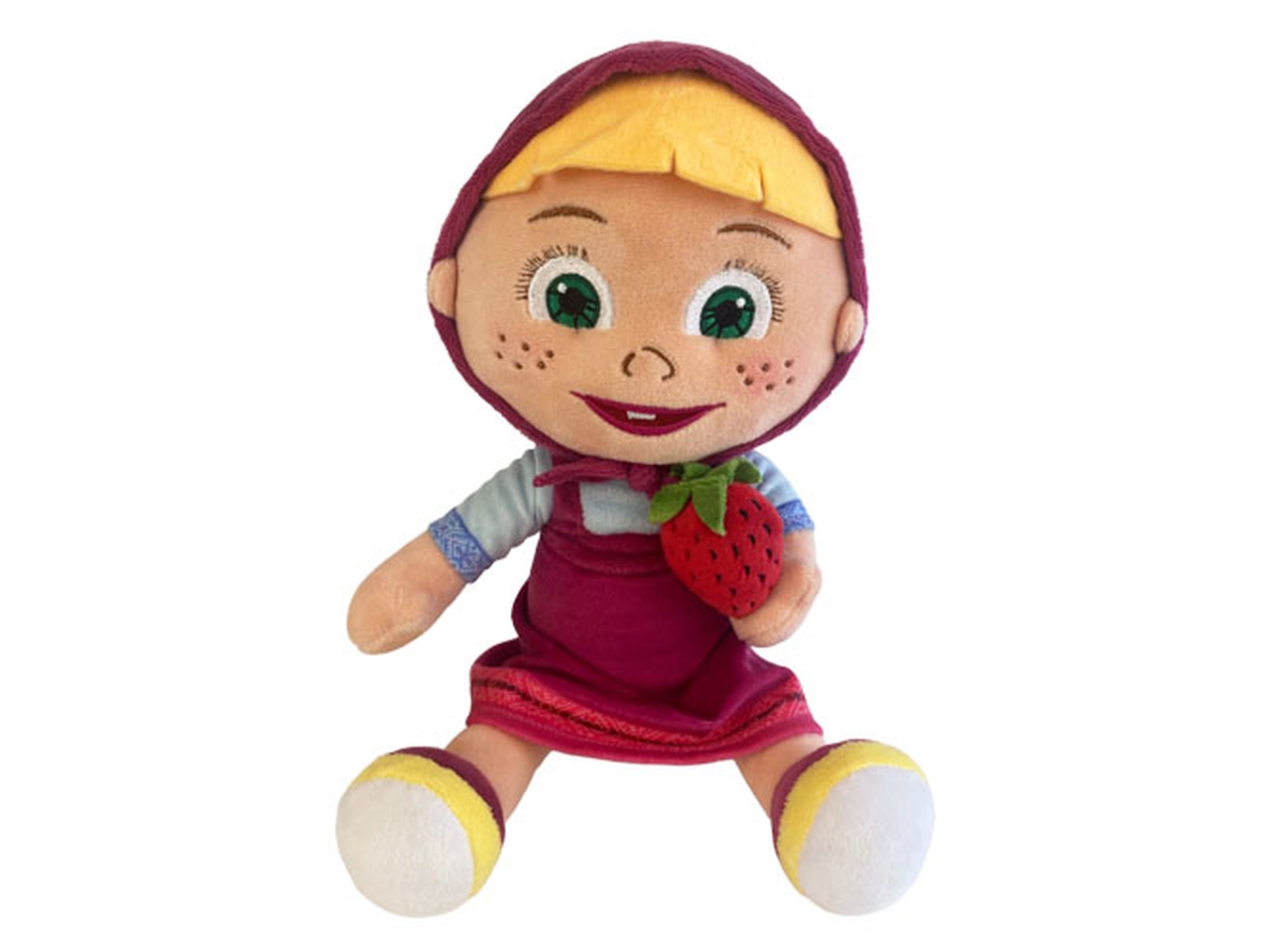 PELUCHE MASHA C/ FRAGOLA SEDUTO 25CM PTS252595A/25