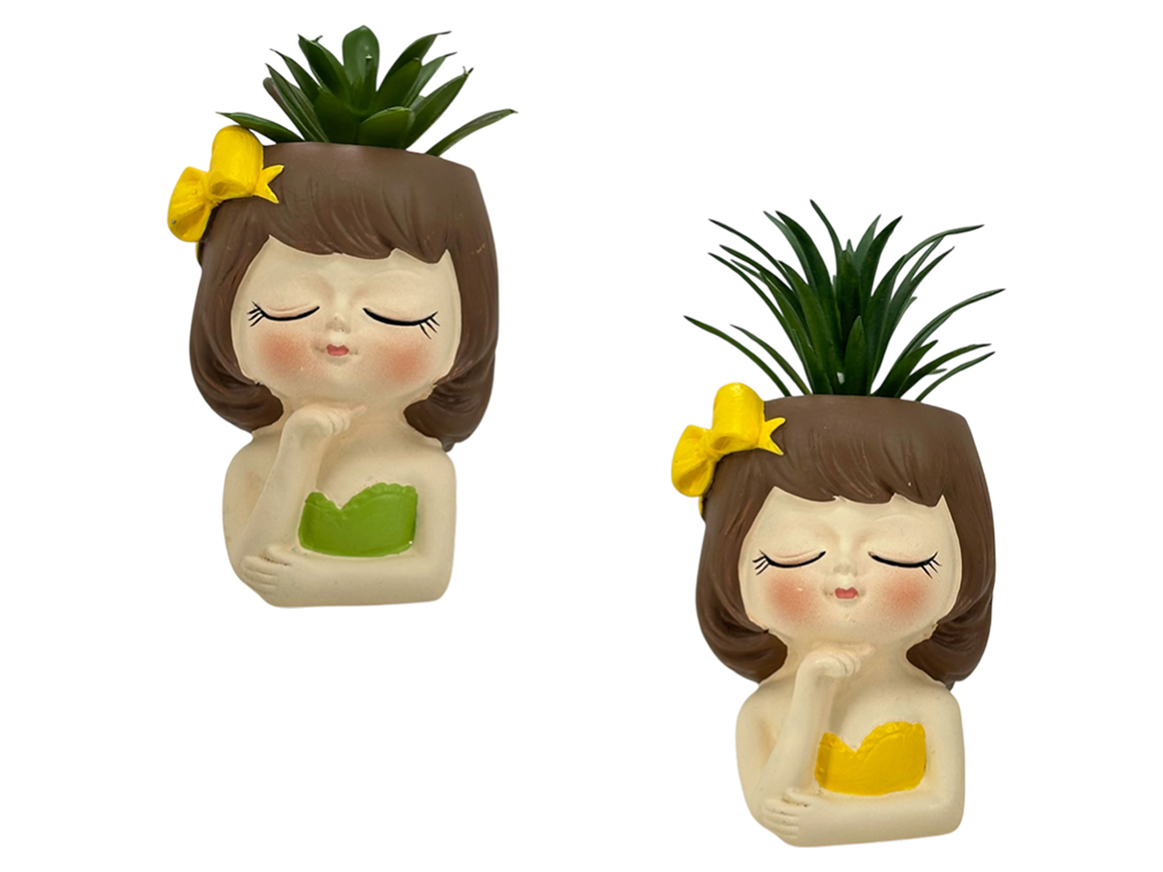 VASO CERAMICA VISO C/PIANTINA 8X8X13CM ASS. 63363