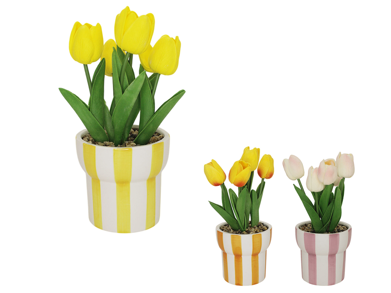 VASO CERAMICA C/TULIPANI 21X11CM ASS. 64384