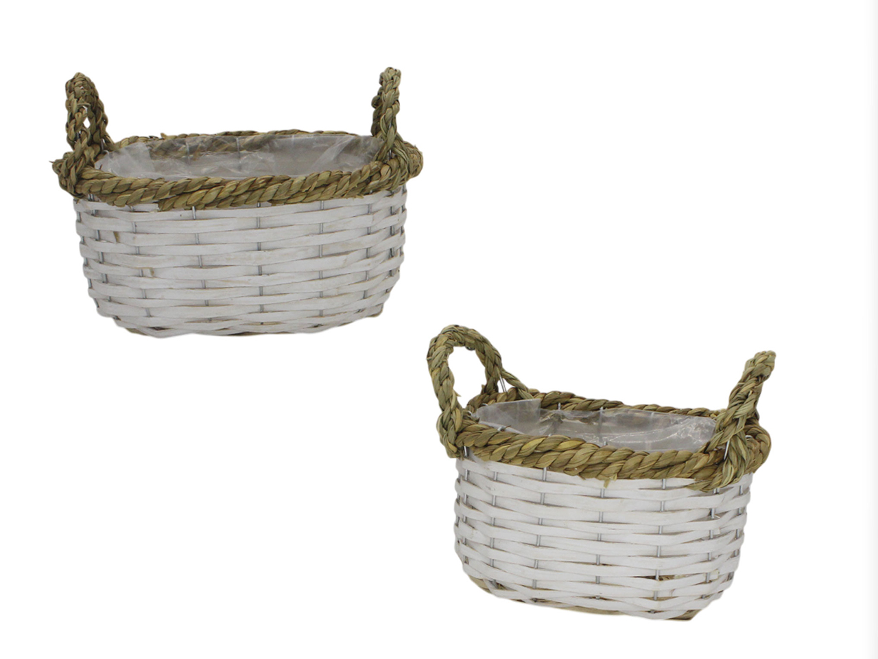 CESTINI PORTAPIANTE 2PZ OVALI RATTAN 64667 CESTINI PORTAPIANTE 2PZ OVALI RATTAN 64667