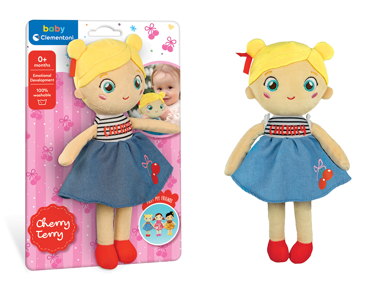 BABY CLEMENTONI PLUSH SOFT DOLL CHERRY TERRY 17601