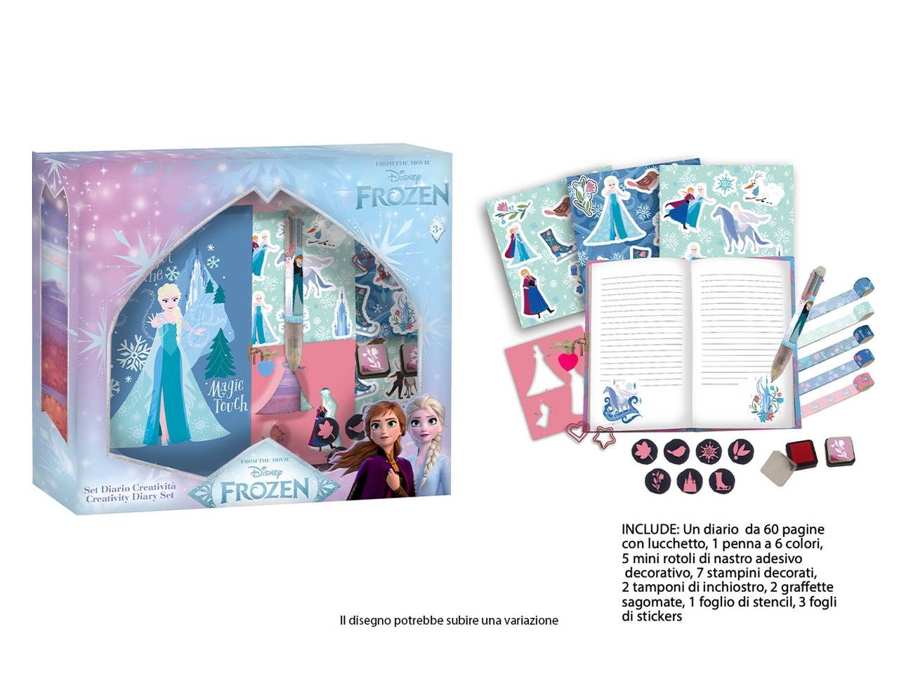 FROZEN AGENDA CON TIMBRINI, PENNA 6 COLORI FR1305 FROZEN AGENDA CON TIMBRINI, PENNA 6 COLORI FR1305