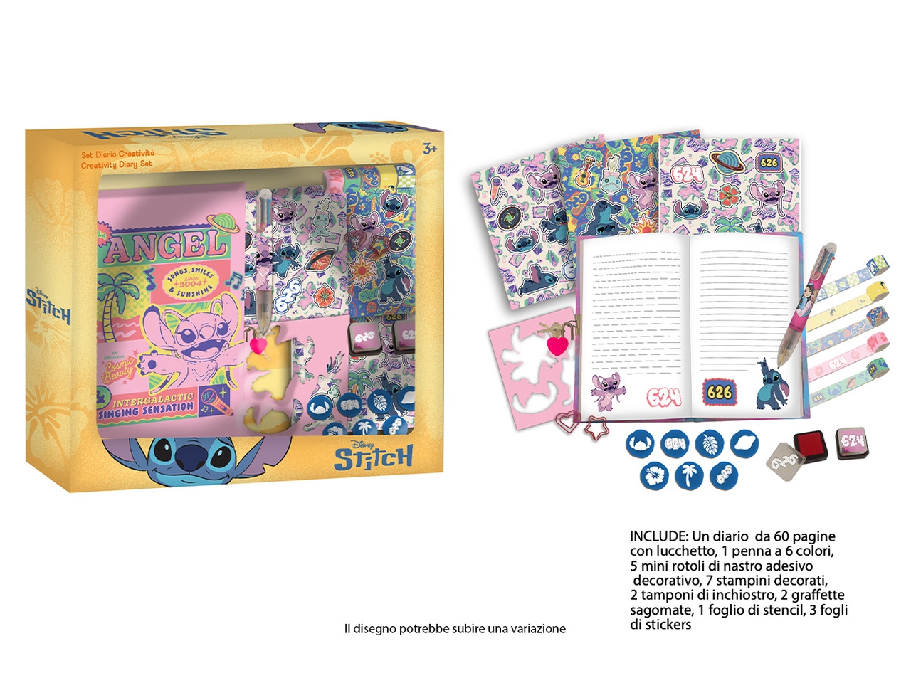 STITCH AGENDA CON TIMBRINI, PENNA 6 COLORI LST1305 STITCH AGENDA CON TIMBRINI, PENNA 6 COLORI LST1305