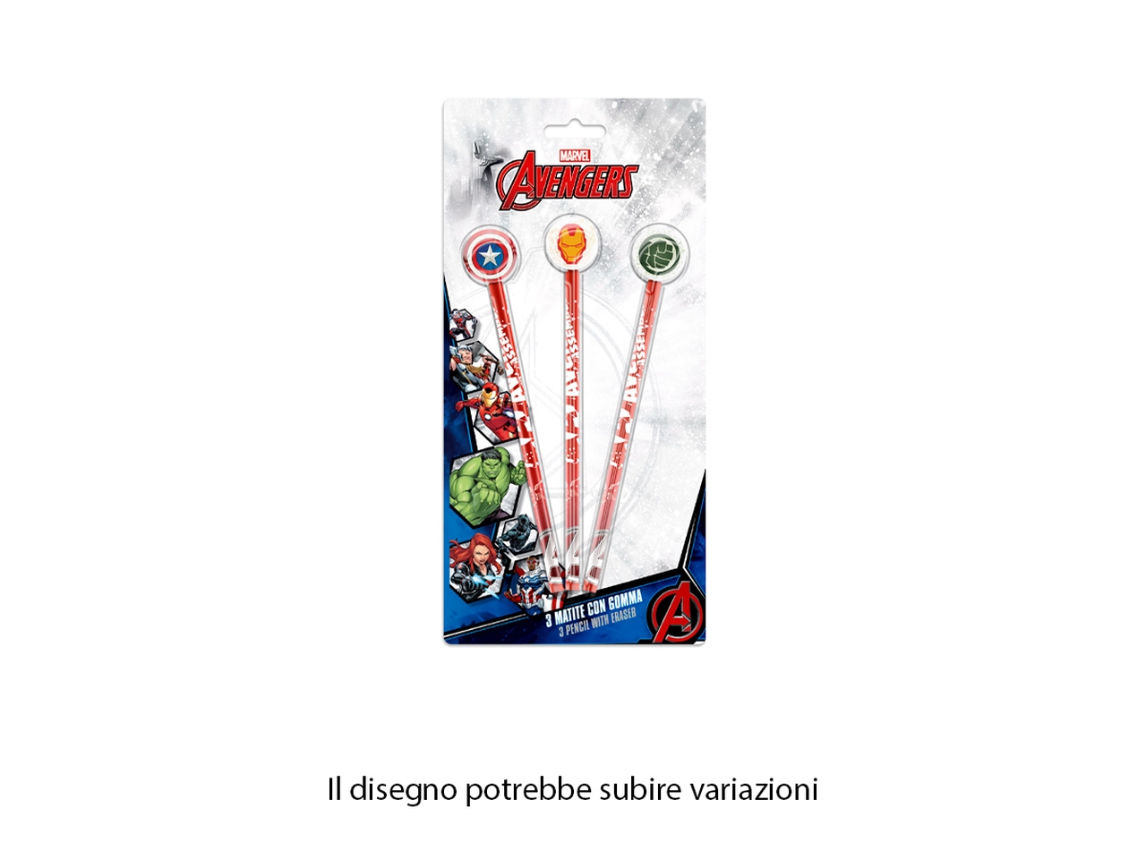 AVENGERS MATITE CON GOMMA SET DA 3 MATITE AV0957