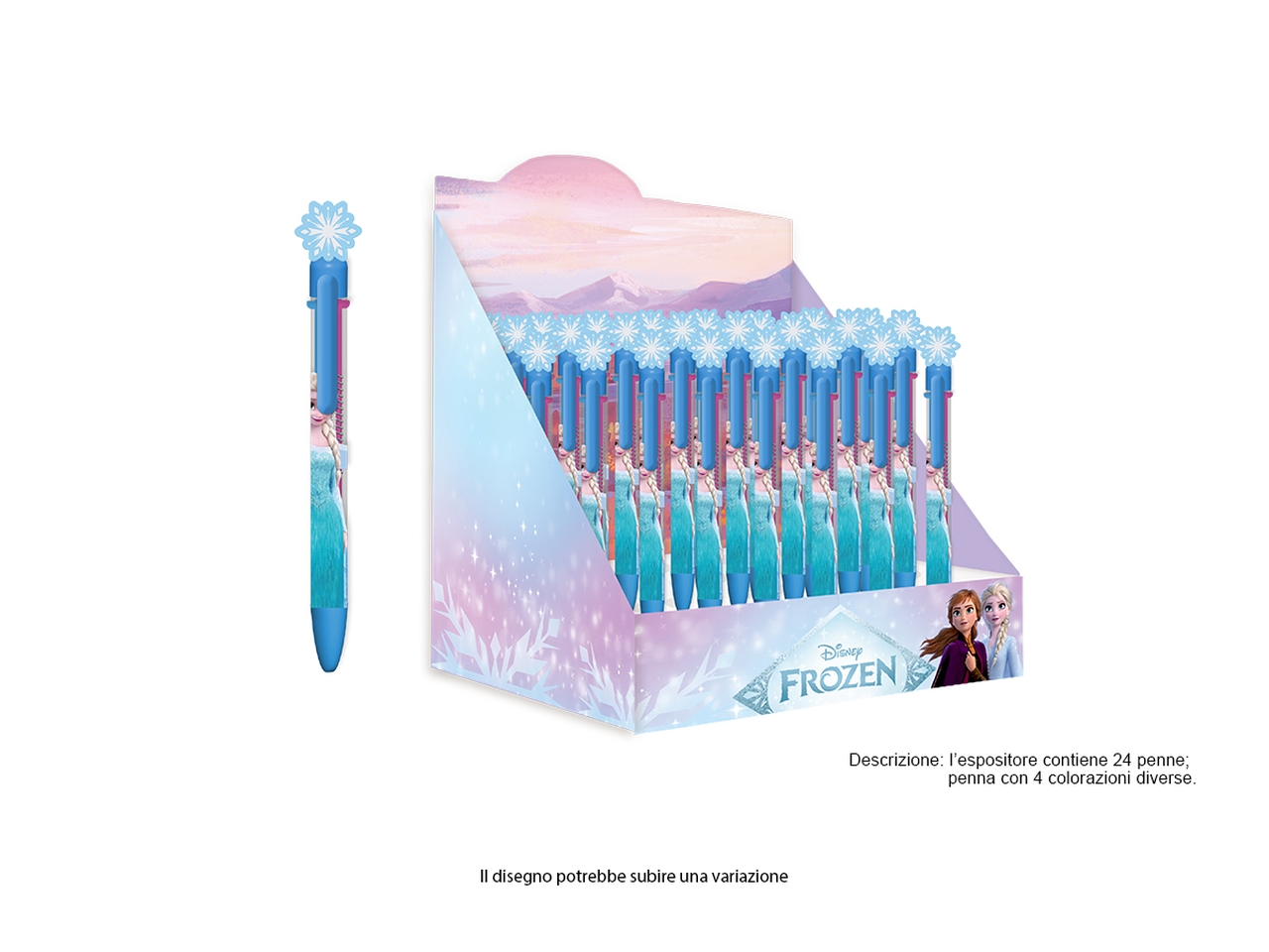 FROZEN PENNA 4 COLORI CON TOPPER IN GOMMA FR1219 FROZEN PENNA 4 COLORI CON TOPPER IN GOMMA FR1219