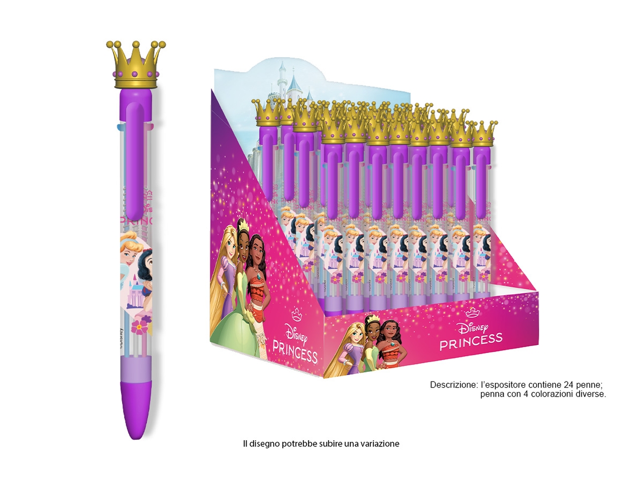 PRINCESS PENNA 4 COLORI CON TOPPER IN GOMMA PR1219