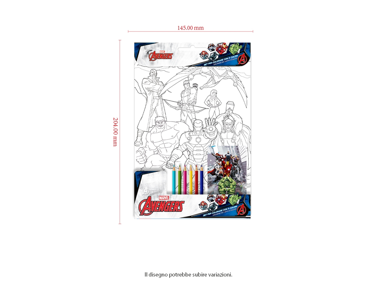 AVENGERS SET DA COLORARE 23X14CM CON 6 COLORI AV11 AVENGERS SET DA COLORARE 23X14CM CON 6 COLORI AV11