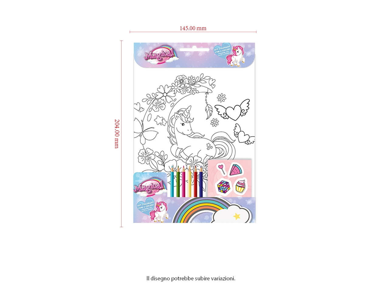 UNICORN SET DA COLORARE 23X14CM 6 COLORI UNI1121