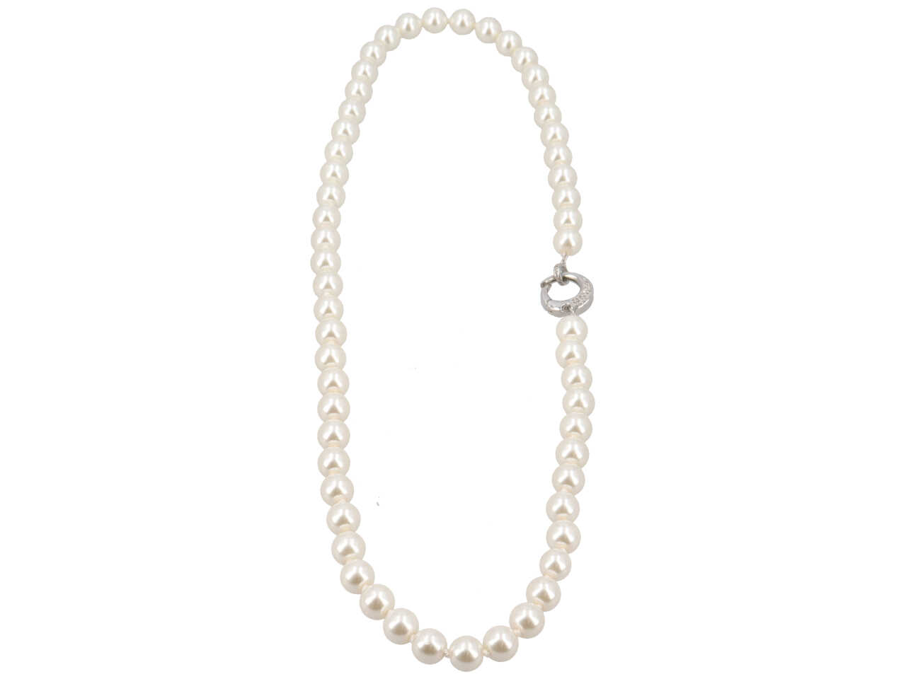 COLLANA PERLA VETRO + CHIUSURA RAME E ZIRCONI COLLANA PERLA VETRO + CHIUSURA RAME E ZIRCONI