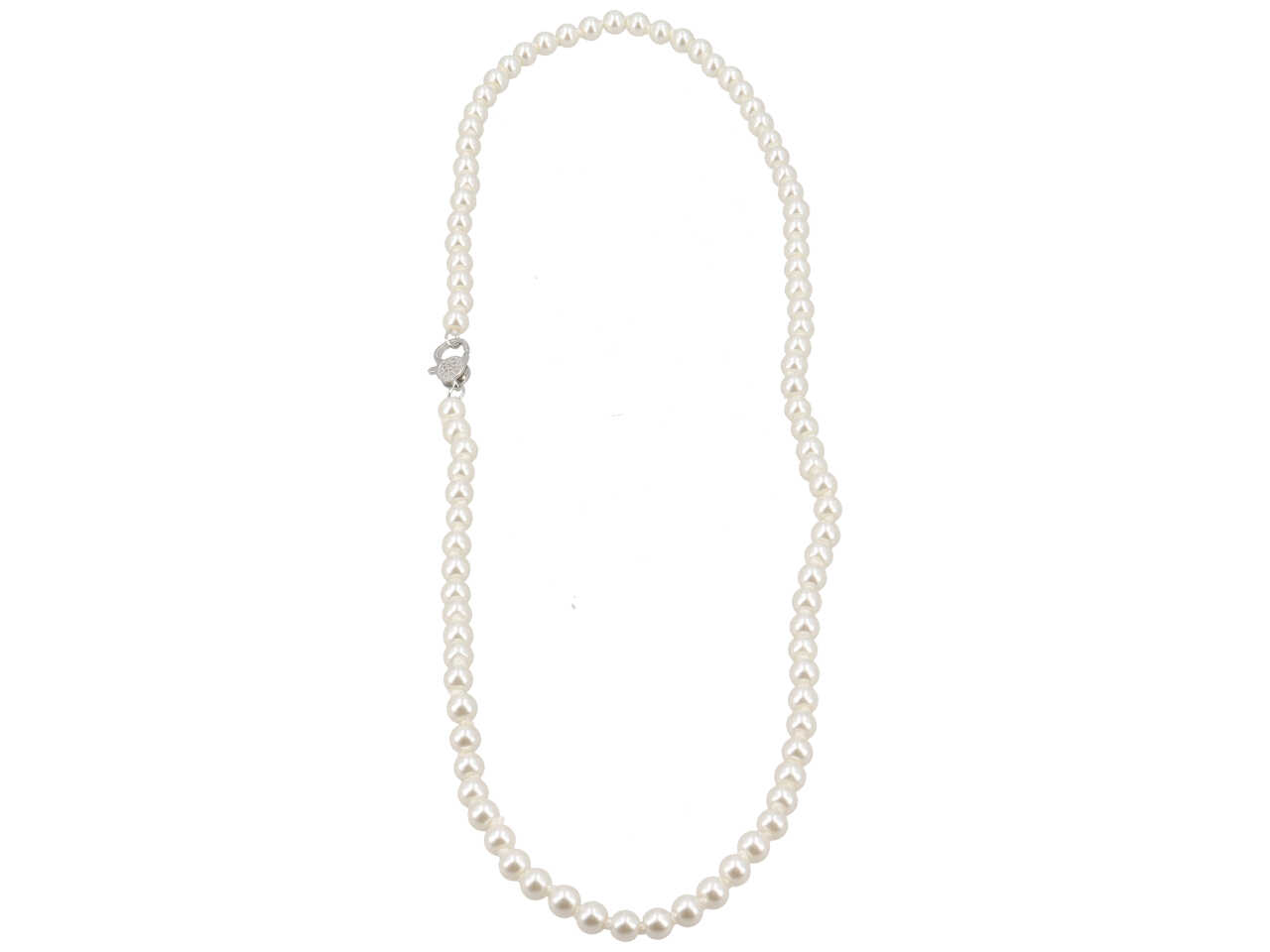 COLLANA PERLA VETRO , CHIUSURA RAME + ZIRCONI 9X60 COLLANA PERLA VETRO , CHIUSURA RAME + ZIRCONI 9X60