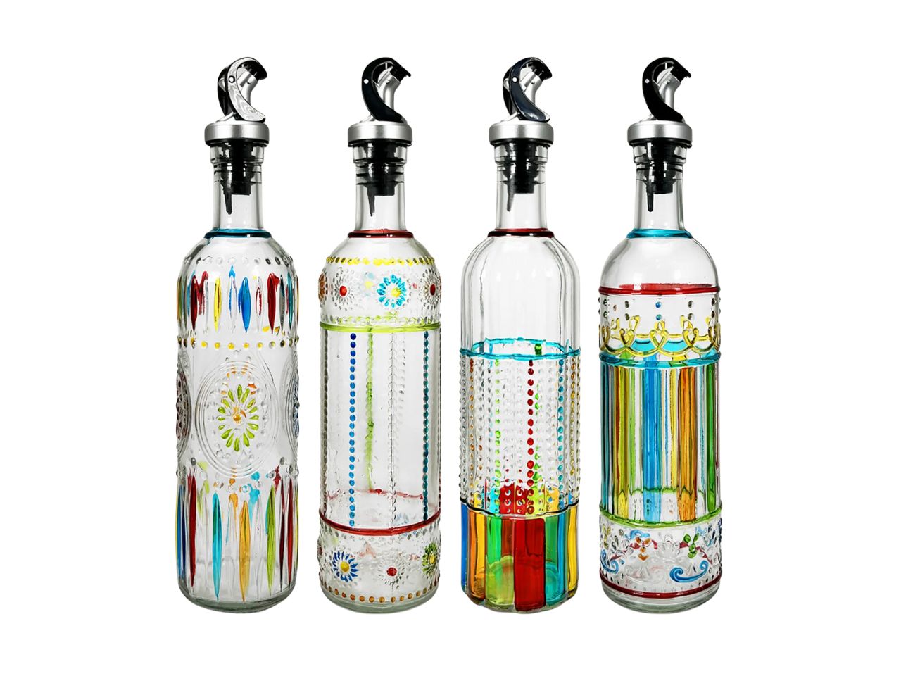 OLIERA VETRO COLORATA H.29 50CL 4 ASS. 956113