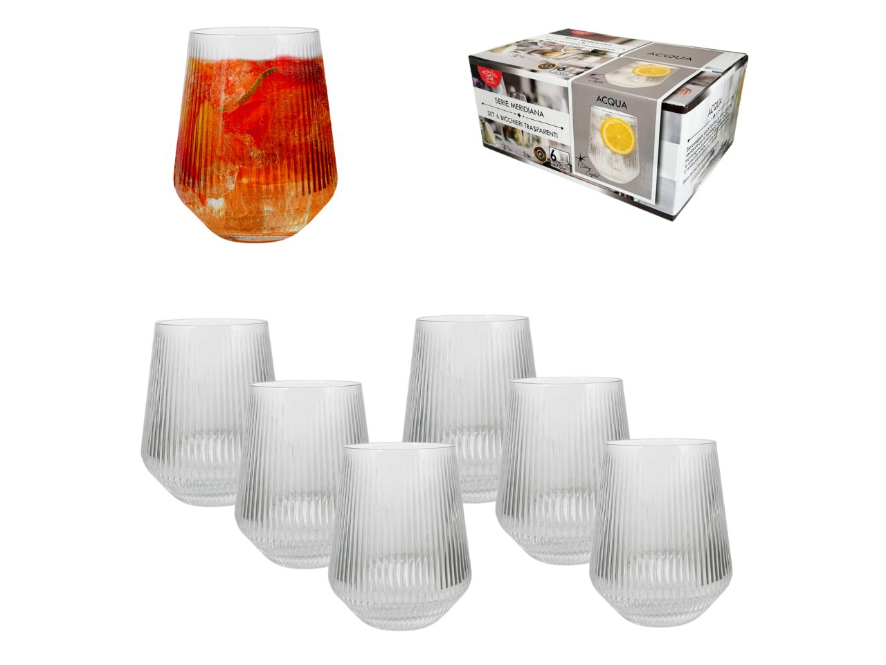 MERIDIANA CONF.6 BICCHIERI TRASP. 470ML 1267 MERIDIANA CONF.6 BICCHIERI TRASP. 470ML 1267