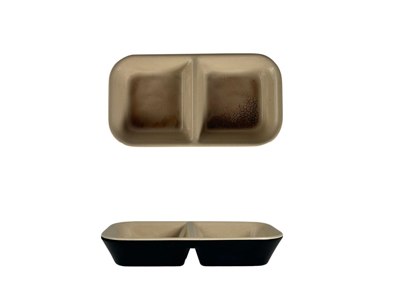 MELAMINA MARRONE ANTIPASTIERA 2 POSTI 15X8CM 1596