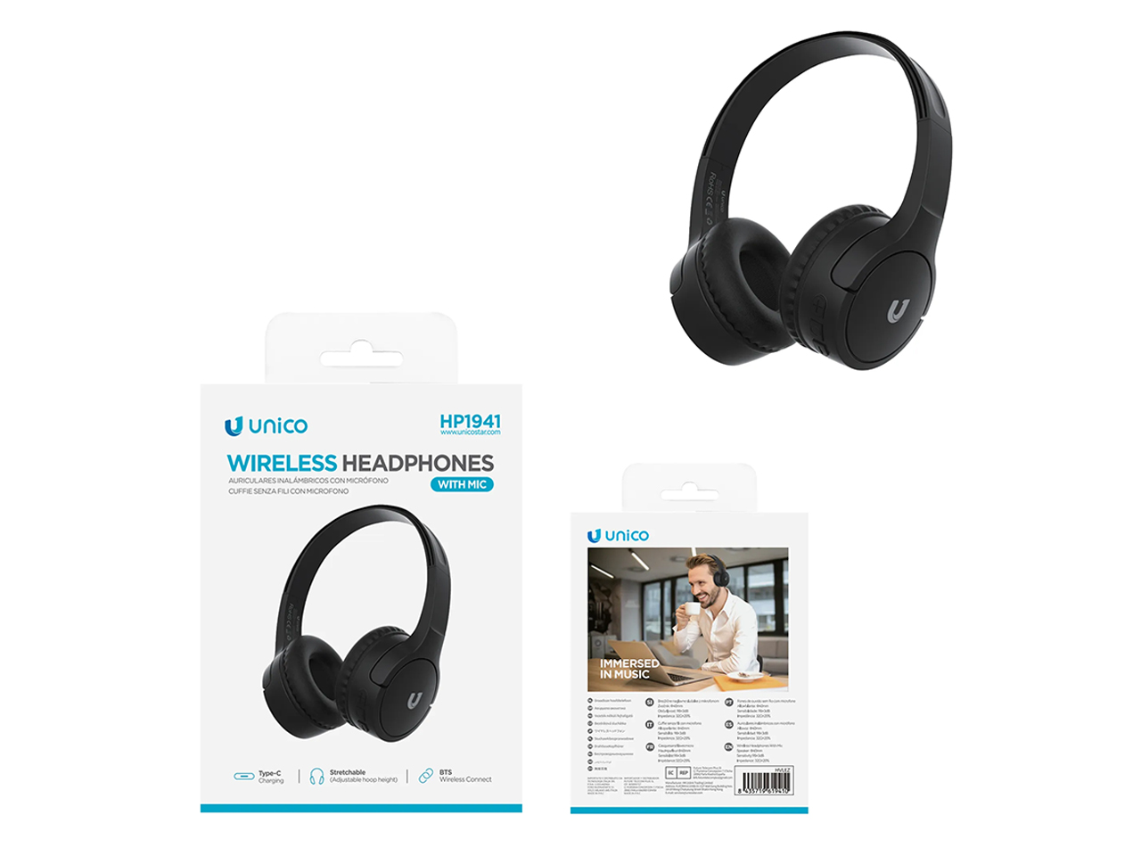 AURICOLARE BLUETOOTH DI TIPO OVER-EAR NERO