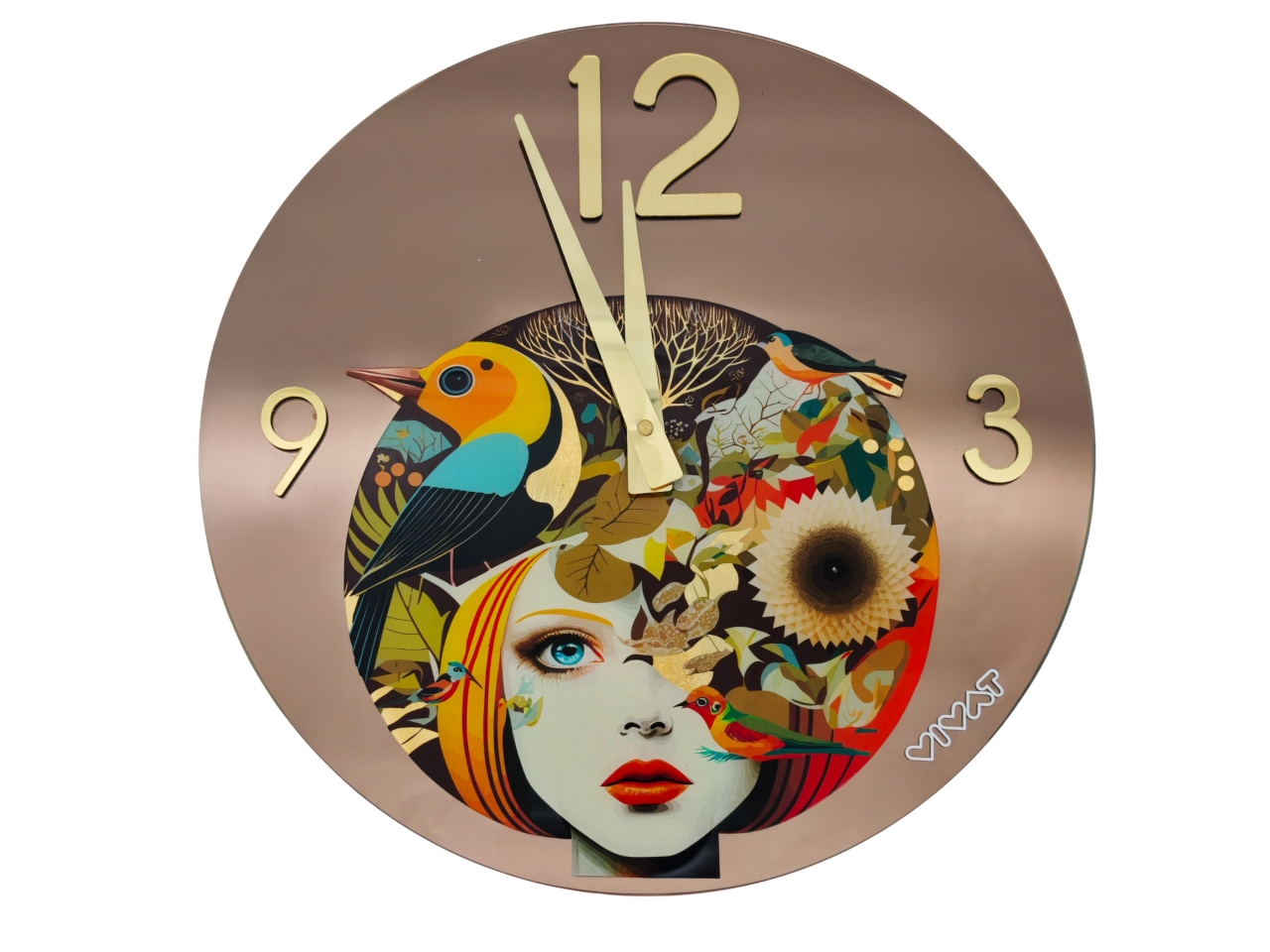 BIRD GIRL BRONZE OROLOGIO TONDO D.40CM 626383