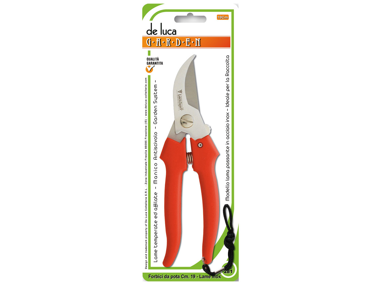 FORBICI GIARDINO INOX MANICO PLASTICA 19CM 281-19