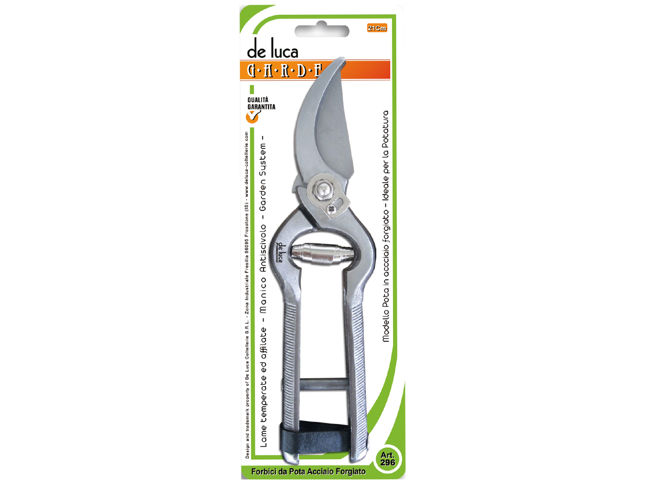 FORBICI POTA ACCIAIO 21CM FERMADA. L.GARDEN 296-21