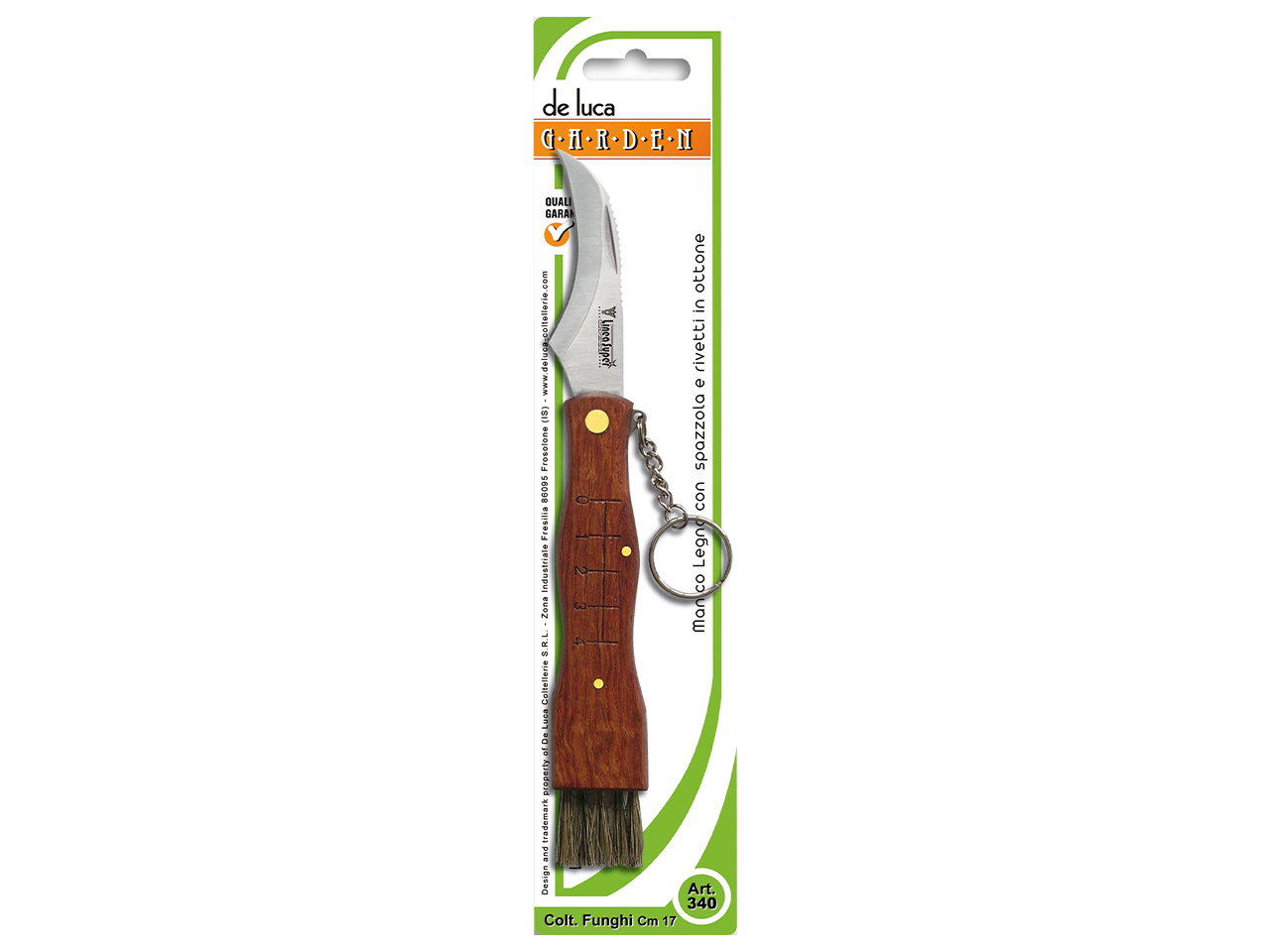 COLTELLO FUNGHI MANICO LEGNO CON SPAZZOLA 340-19