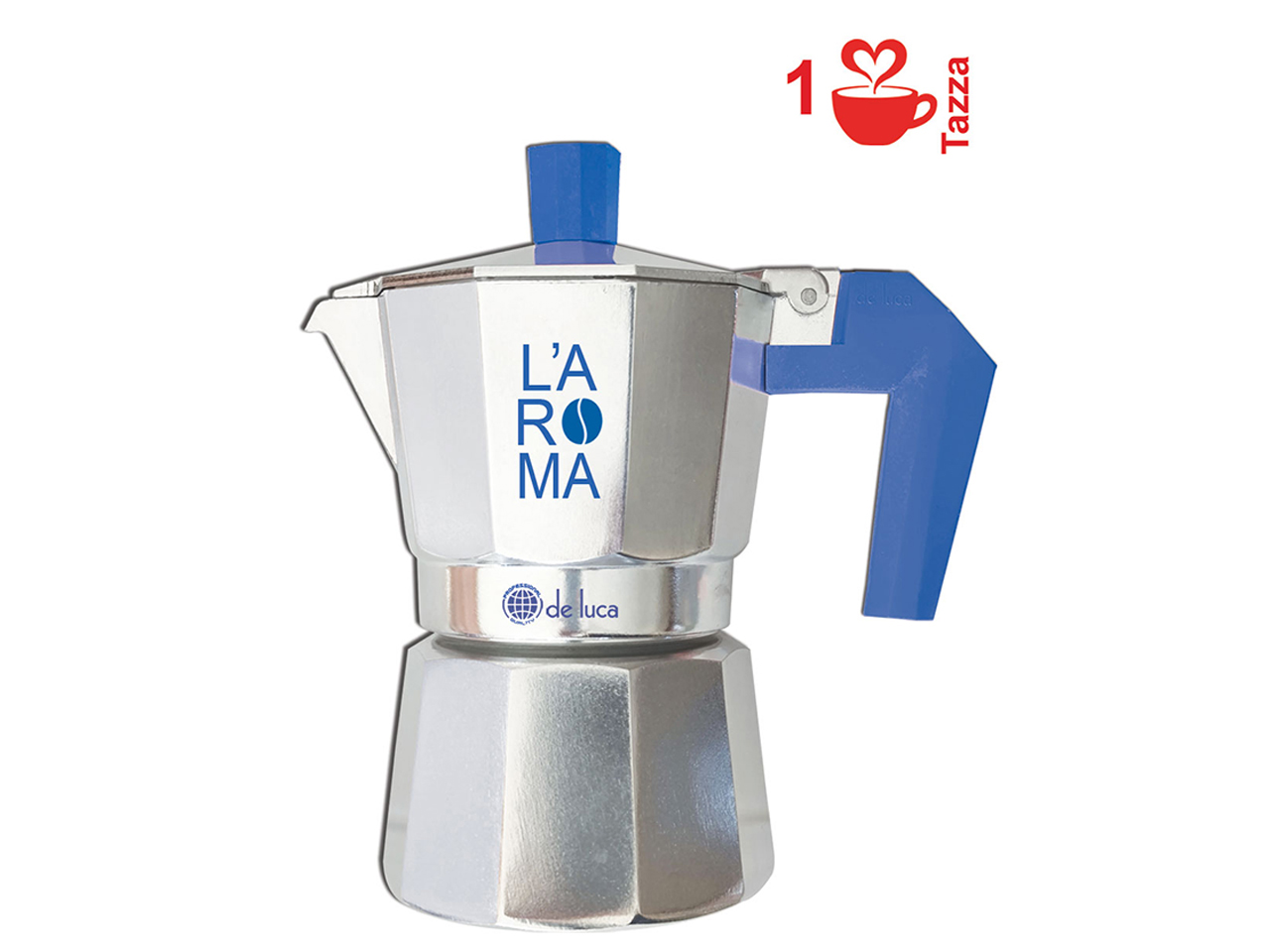 CAFFETTIERA ALLUMINIO 1 TAZZA MANICO BLU 948-1BL CAFFETTIERA ALLUMINIO 1 TAZZA MANICO BLU 948-1BL