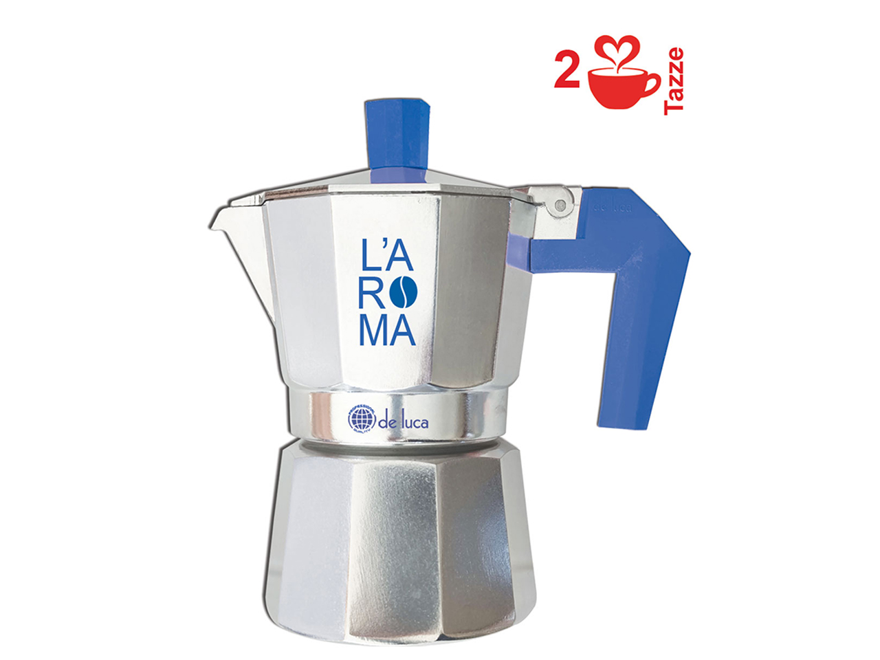 CAFFETTIERA ALLUMINIO 2 TAZZE MANICO BLU 948-2BL
