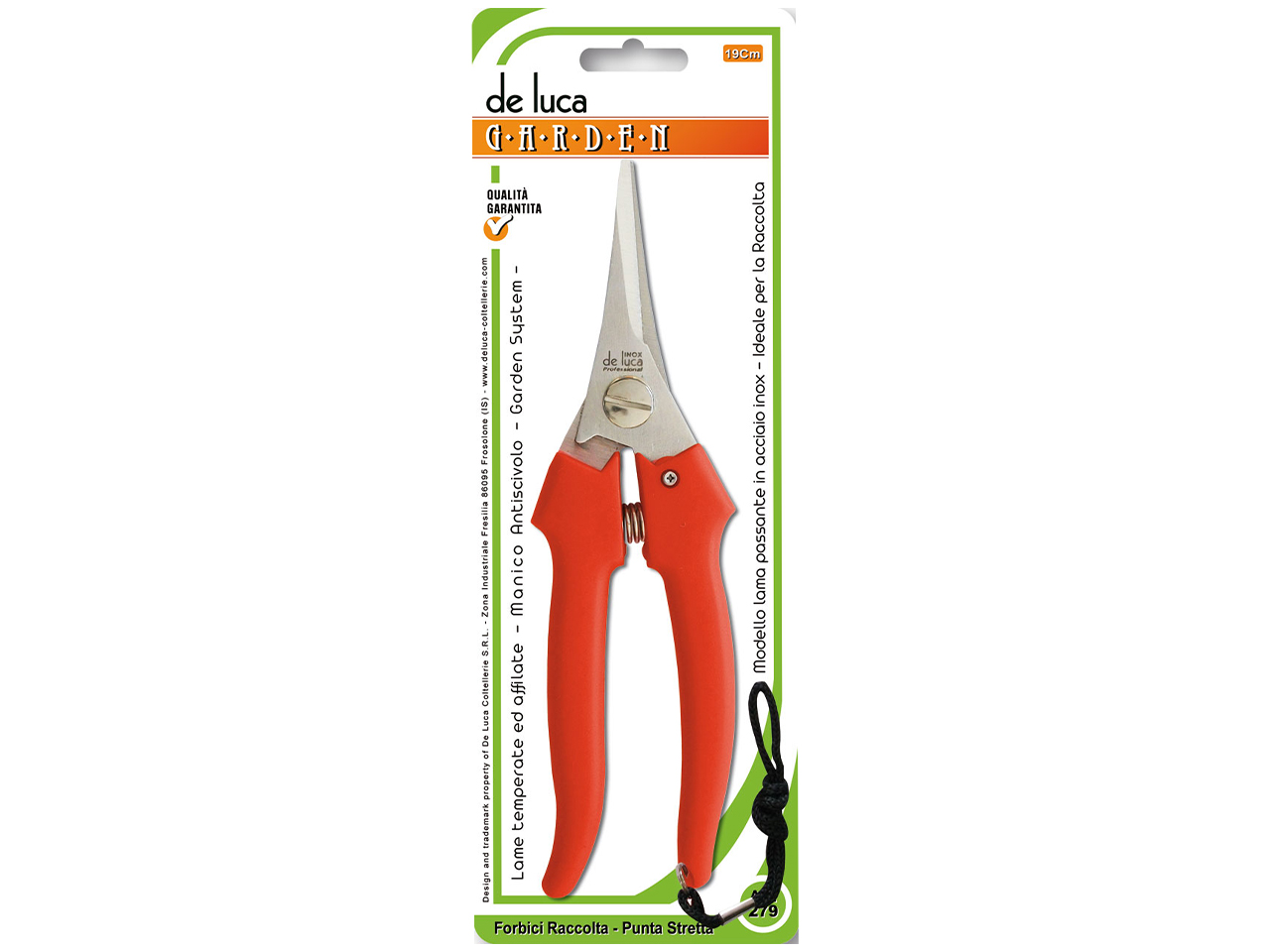FORBICI DA RACCOLTA 19CM PUNTA STRETTA 279-19