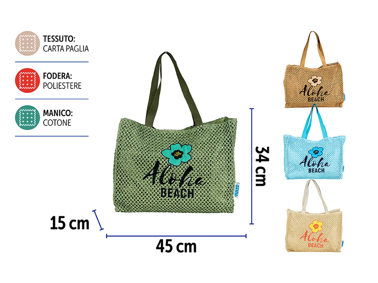 BORSA MARE 45X15X34CM M.15894 IN 4 ASS. 4134814