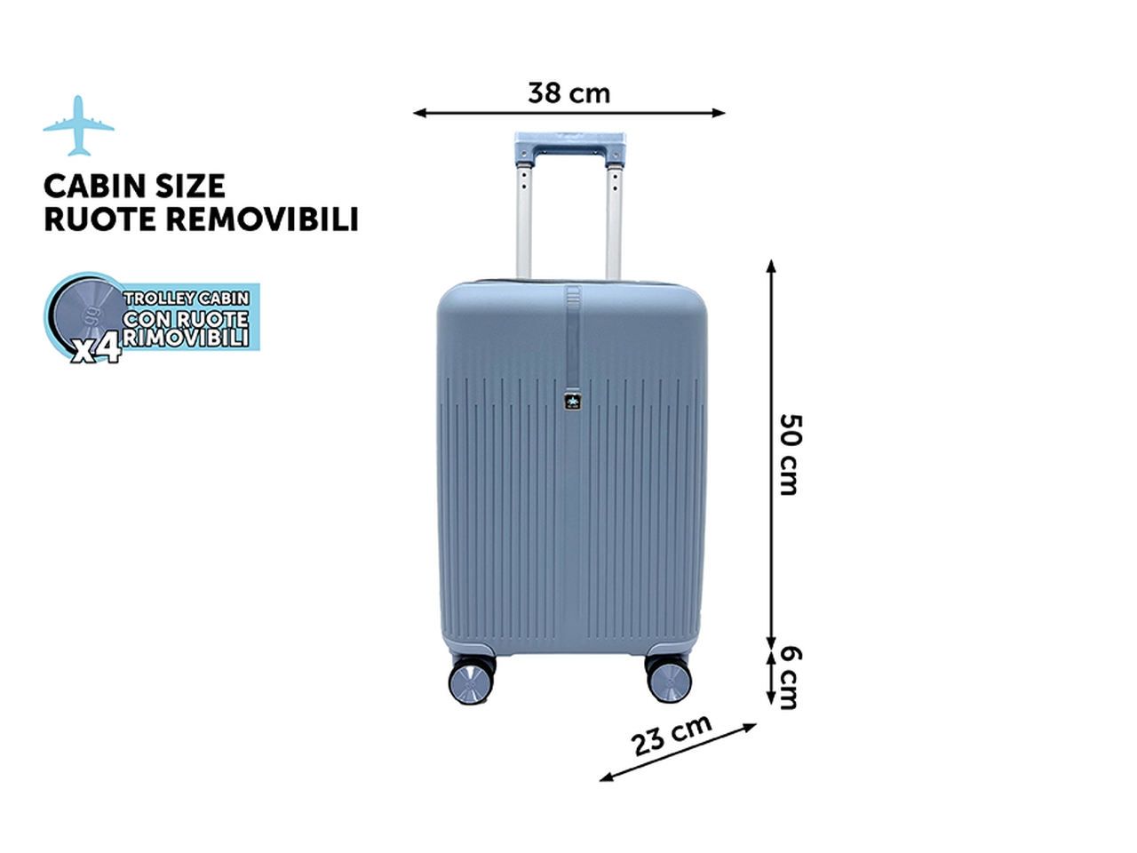TROLLEY AMERICA H.56CM RUOTE REM. POLVERE 7071018