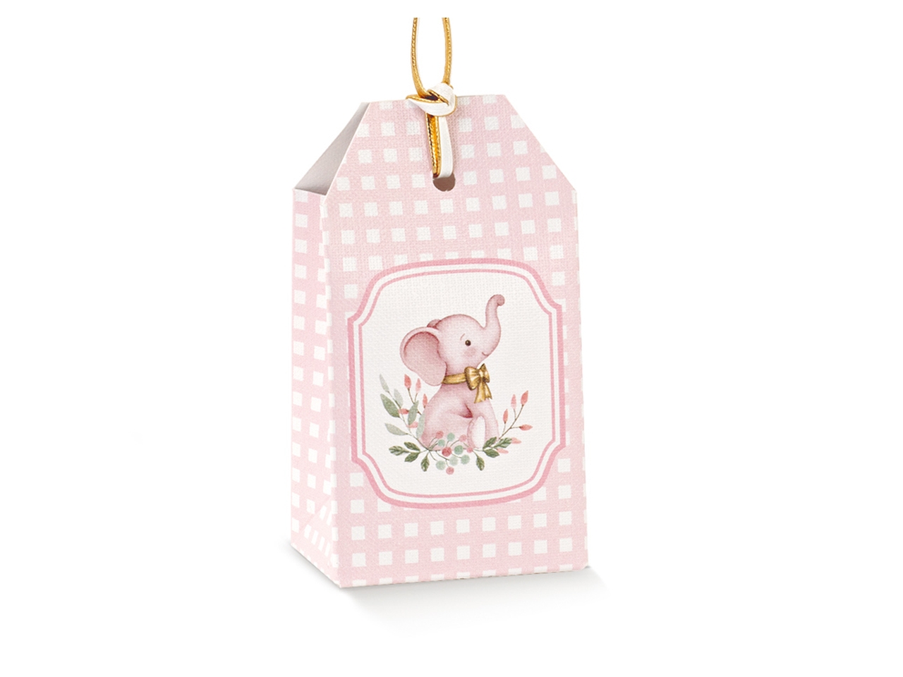 ELEFANTINO ROSA SCATOLA TAG 5,5X3,5X10CM 100091C