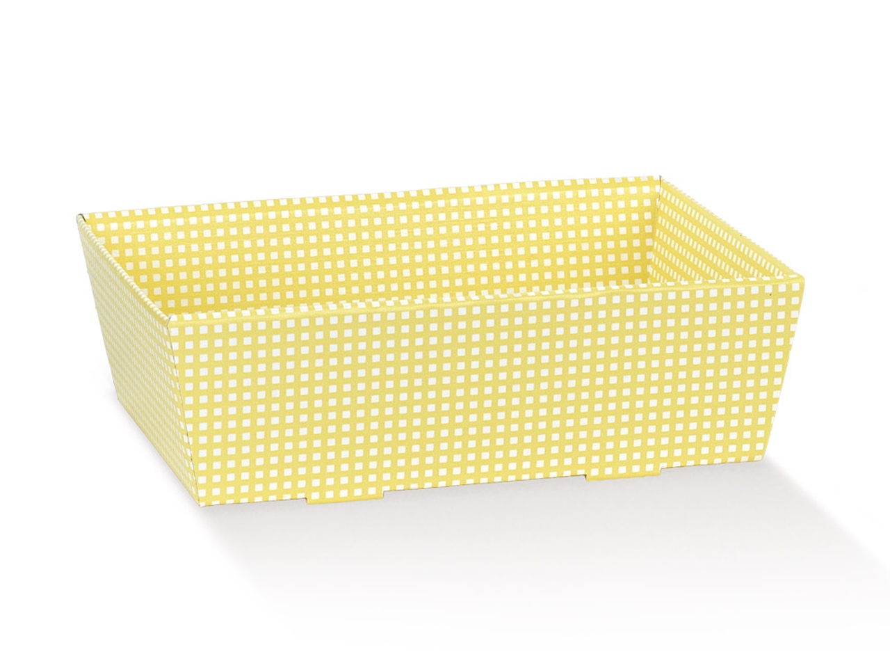QUADRETTI GIALLO VASSOIO CONICO 29X21X9CM 100204S
