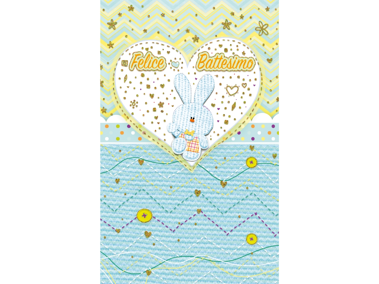 BIGLIETTO MINI FELICE BATTESIMO FE20021FB/A