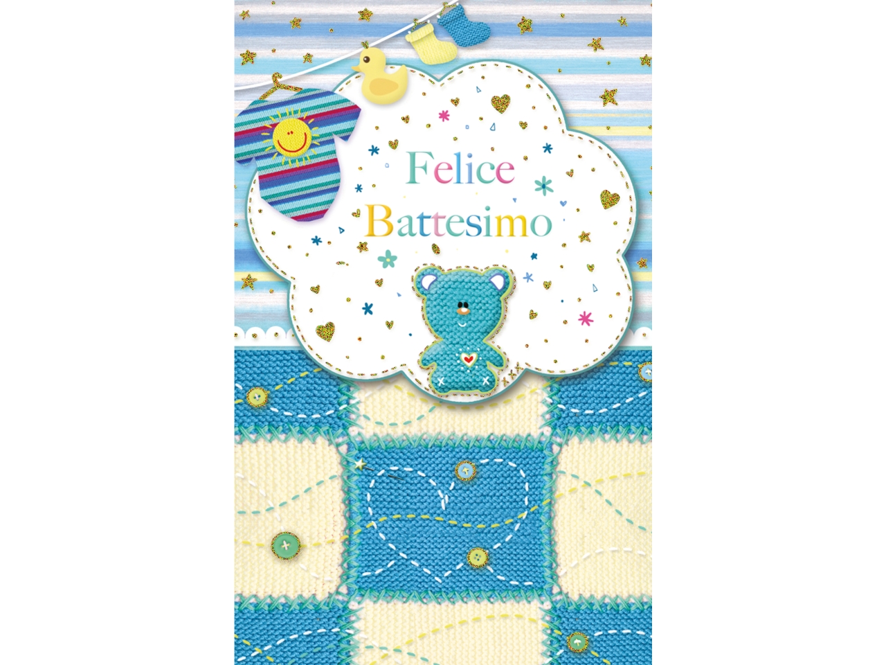 BIGLIETTO MINI FELICE BATTESIMO FE20021FB/C