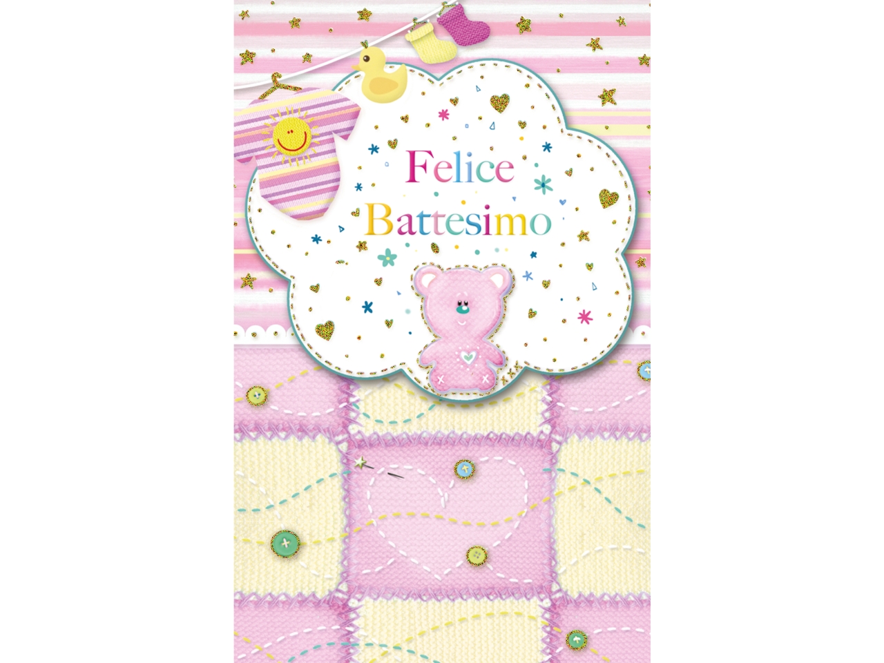 BIGLIETTO MINI FELICE BATTESIMO FE20021FB/D