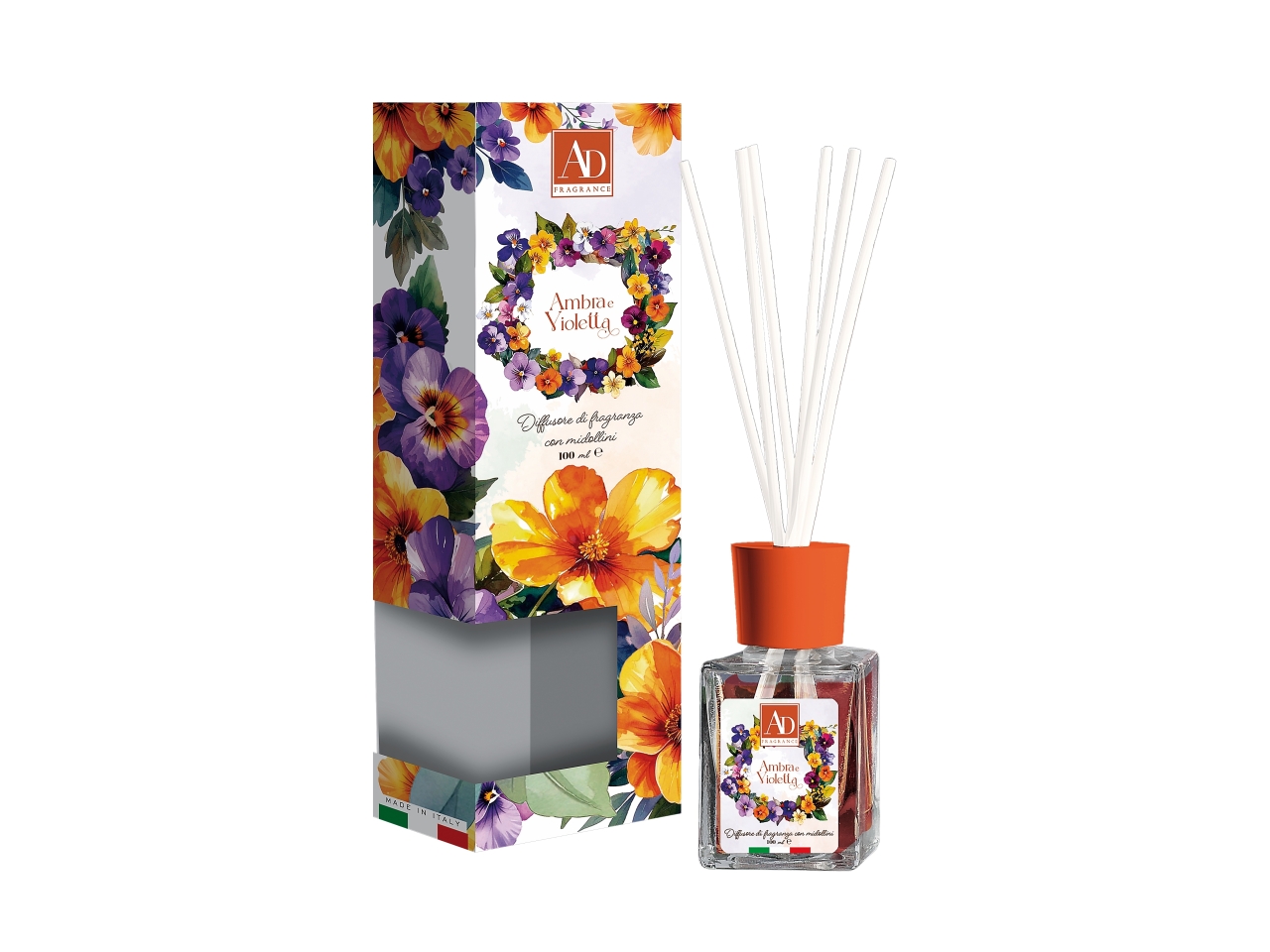 DIFFUSORE C/BAST.100ML AMBRA+VIOLETTA 121104 DIFFUSORE C/BAST.100ML AMBRA+VIOLETTA 121104