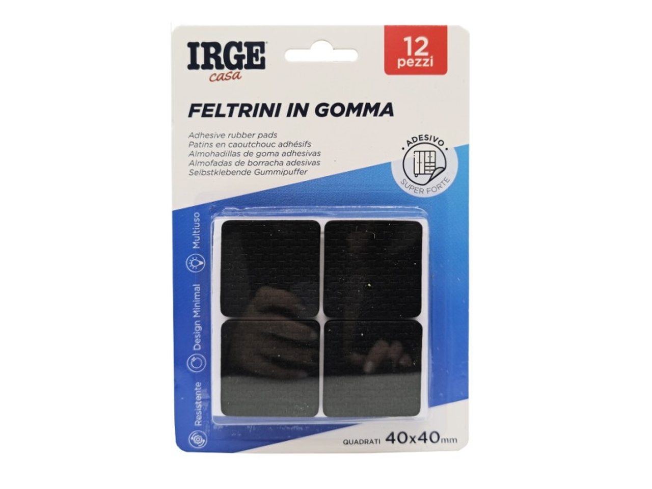 FELTRINI GOMMA 4X4CM 12PZ QUADRATI FEL7264A