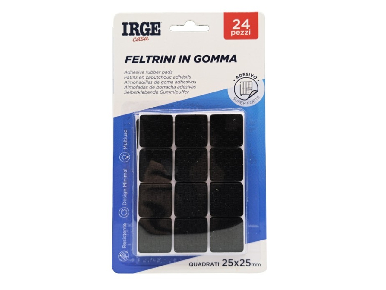 FELTRINI GOMMA 2,5X2,5CM 24PZ QUADRATI FEL7266A