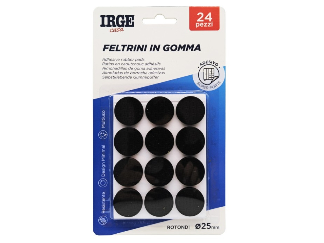 FELTRINI GOMMA D.2,5CM 24PZ TONDI FEL7265A