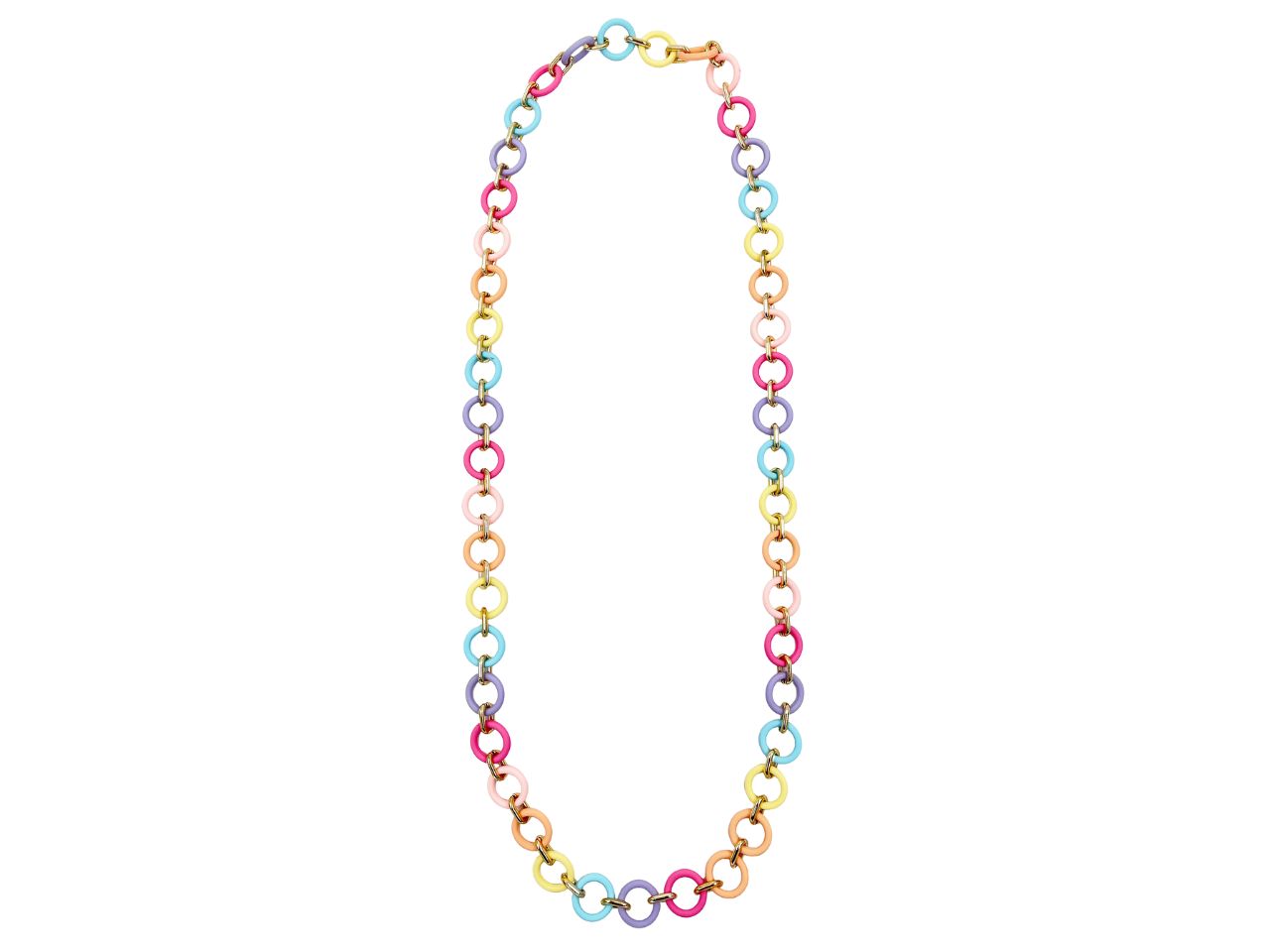 COLLANA CON ANELLI PLASTICA MULTICOLOR COLLANA CON ANELLI PLASTICA MULTICOLOR